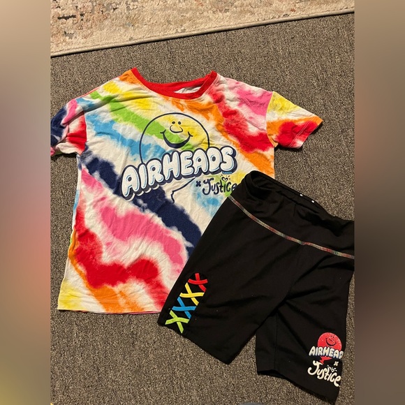 Justice Tie-Dye Airheads Tee and Black Shorts Set - Picture 1 of 2